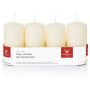 Bougies cylindriques pour couronne de l'Avent JENARO, lot de 4, couleur biscuit, 10 cm, Ø 5 cm, 23 h - Fabriquées en Allemagne