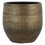 Pot en céramique DELTA à cannelures, doré, 25cm, Ø27cm