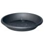Soucoupe ronde pour cache-pot DONIKA en plastique, avec des trous, anthracite, 6cm, Ø44cm