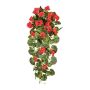 Fleur décorative Suspension de géraniums DOLKREN, piquet, crossdoor, rouge, 80cm