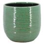 Pot en céramique ISOLAS à cannelures, vert, 19cm, Ø21cm
