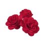 Fleurs décoratives DELPHINE en bois, 5 pièces, rouges, Ø 5 cm