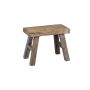 Tabouret en bois ALVE, marron-gris, 25x12x20cm