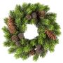 Couronne décorative de sapin BAVRO avec des pommes de pin, vert, Ø25cm