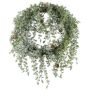 Couronne de plafond décorative Cèdre MOPLI, pommes de pin, givré, vert-blanc, Ø35cm