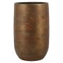 Vase en céramique RODYN à cannelures, dégradé, doré, 50cm, Ø32cm