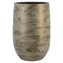 Vase en céramique RODYN à cannelures, dégradé, blanc-doré, 50cm, Ø32cm