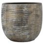 Pot en céramique RODYN à cannelures, dégradé, brun, 32cm, Ø34cm