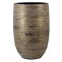 Vase en céramique RODYN à cannelures, dégradé, brun, 50cm, Ø32cm