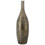 Vase en céramique Bouteille déco RODYN à cannelures, dégradé, brun, 80cm, Ø23cm