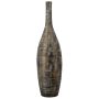 Vase en céramique Bouteille déco RODYN à cannelures, dégradé, brun, 100cm, Ø26cm