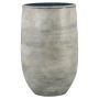 Vase à fleurs SOLIM, motif en relief, en céramique, bleu-gris, 50cm, Ø32cm