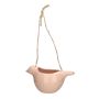 Suspension pour plantes SAREEN en dolomite, rose saumon, 15,5 x 8,3 x 7,5 cm