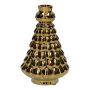 Bouteille déco Sapin BRIXON, pois motif, céramique, doré-métallisé, 15,5cm, Ø9,8cm