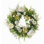 Couronne d'été artificielle FAHIRA, renoncule, pâquerette, crème, Ø25cm