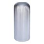 Vase en verre ALBURGIS rainuré, argent métallisé, 20 cm, Ø 8,7 cm