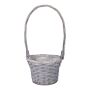 Panier à fleurs BARONIKA avec poignée, osier, gris, 40 cm, Ø 20 cm