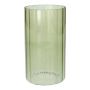 Vase décoratif BLANDINA, verre, rainuré, vert transparent, 18 cm, Ø 10 cm