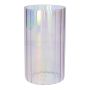 Vase décoratif BLANDINA, verre, rainuré, violet irisé transparent, 18 cm, Ø 10 cm