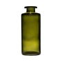 Vase bouteille EMANUELA en verre, veinure, vert olive-transparent, 13cm, Ø5,4cm