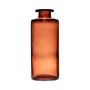 Vase bouteille EMANUELA en verre, veinure, saumon-transparent, 13cm, Ø5,4cm