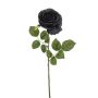 Rose artificiel BRUNETTE, noir, 70cm, Ø11cm