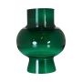 Vase à fleurs en verre DOLGAF, vert pétrole, 17,5cm, Ø14,8cm