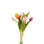 Bouquet de tulipes artificielles LEANA, rose-orange, 30cm, Ø20cm
