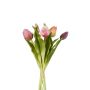 Bouquet de tulipes artificielles LEANA, rose-pêche-violet, 30cm, Ø20cm