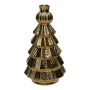 Bouteille déco Sapin BRIXON, feuille motif, céramique, doré-métallisé, 15,5cm, Ø10cm