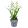 Fleur artificielle Muguet ZORKLEM en pot décoratif, blanc, 18cm