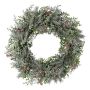Couronne décorative d'eucalyptus, de sapin et de cyprès CAVRO, givré, pommes de pin, blanc-vert, Ø50cm