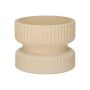 Bougeoir réversible en verre ARTORIUS pour bougies chauffe-plat maxi et bougies cylindriques, couleur sable mat, 7 cm, Ø 9 cm