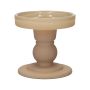 Bougeoir pour bougie cylindrique KLEOFINA en verre, avec socle, beige mat, 8,5cm, Ø8,5cm
