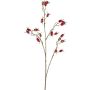 Branche artificielle de rosier sauvage GLUHEN avec cynorrhodons, pailletée, rouge, 75 cm