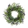 Couronne artificielle de lavande, de romarin et de fougère NOPLI, violet, Ø45cm