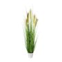 Herbe de la pampa artificielle FONZA en pot décoratif, panicules, brun-jaune, 110cm