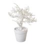 Arbre artificiel hêtre BONKA, sans feuilles, pot décoratif, blanc, 24 cm