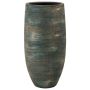 Vase en céramique AETIOS, dégradé, bleu-or, 45cm, Ø20cm