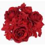 Anneau de bougie en tissu INGA, rose, hortensia, rouge, Ø10cm