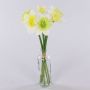 Bouquet de jonquilles artificielles LELA, blanc-vert, 35 cm, Ø 20 cm