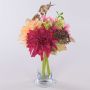 Bouquet de fleurs artificielles « Dahlia SAHNY » avec viorne, rose vif, 27 cm