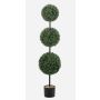 Buis artificiel en forme de boule (lot de 3) TOM, pot décoratif, crossdoor, tronc artificiel, 125 cm