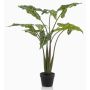 Plante artificielle Alocasia Sanderiana MUNAY en pot décoratif, vert, 120cm