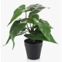 Plante artificielle « fleur de flamant rose » RAMLOZ, pot décoratif, vert, 28 cm