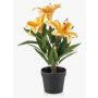 Lys artificiel YELTOR dans un pot décoratif, jaune-orange, 35 cm, Ø 13 cm