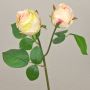 Fleur artificielle Rose RENATUS, crème-rose, 45cm