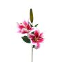 Branche fleurie artificielle Lys RODEHILDE, fuchsia-blanc, 65cm