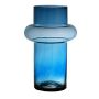 Vase à fleurs JUSTO, verre recyclé, bleu-transparent, 30cm, Ø19cm