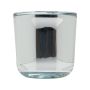 Bougeoir en verre NICK, argent brillant, 7,5cm, Ø7,5cm